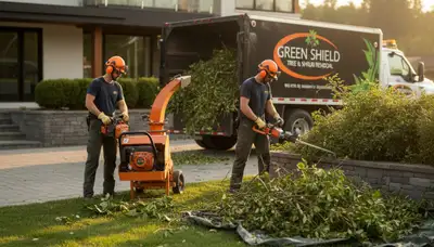 Professional shrub removal service in Bradenton FL clearing overgrown bushes and hedges