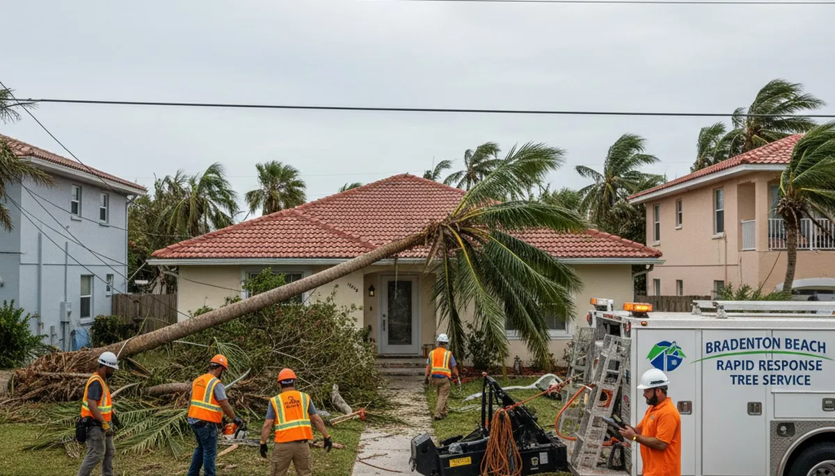 Emergency tree removal after storm damage in Bradenton Beach FL restoring safety and property access