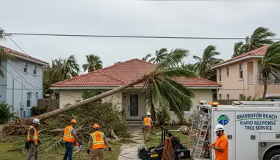 Emergency tree removal after storm damage in Bradenton Beach FL restoring safety and property access