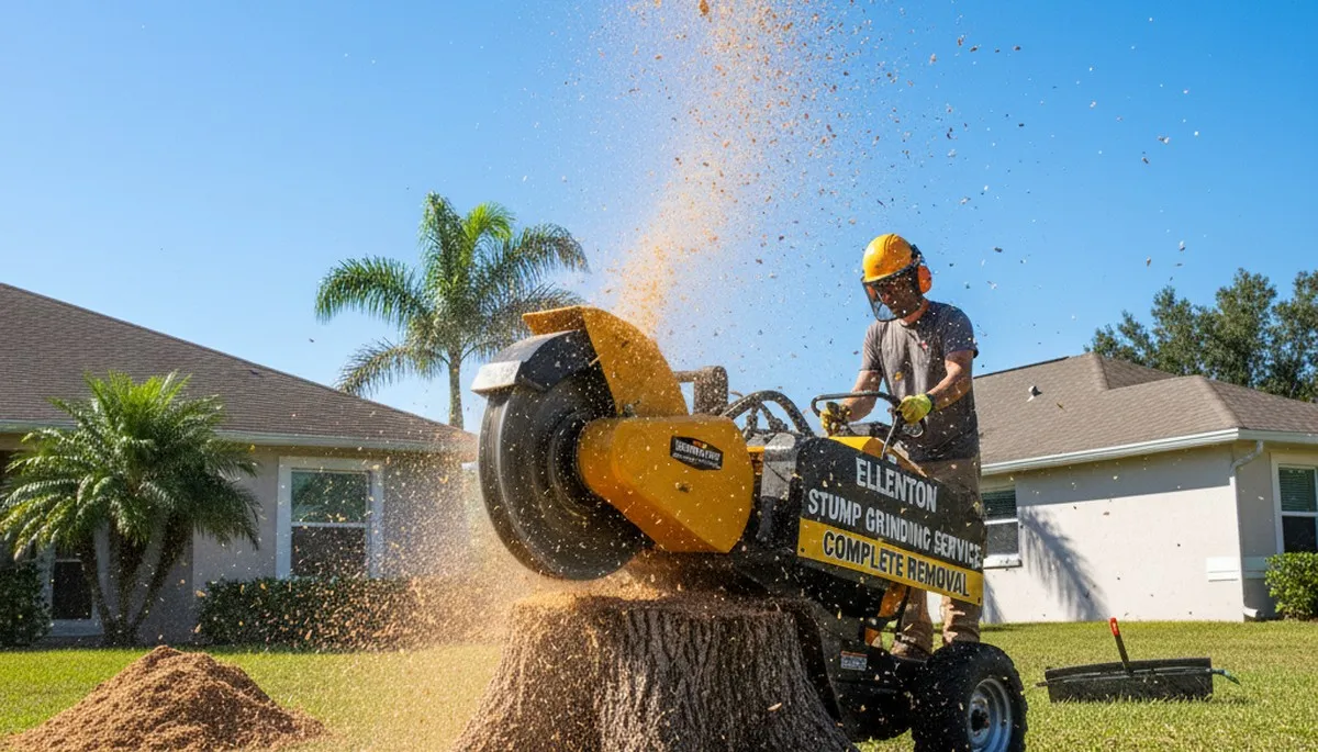 Professional stump grinding service removing tree stumps in Ellenton near Bradenton, FL