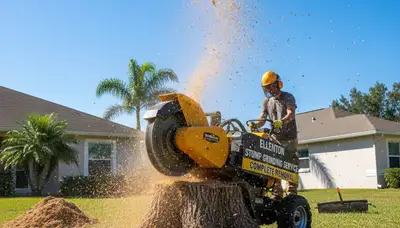 Professional stump grinding service removing tree stumps in Ellenton near Bradenton, FL