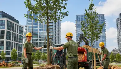 Arborist planting new tree in Bradenton FL yard for Chop Chop Tree professional tree service