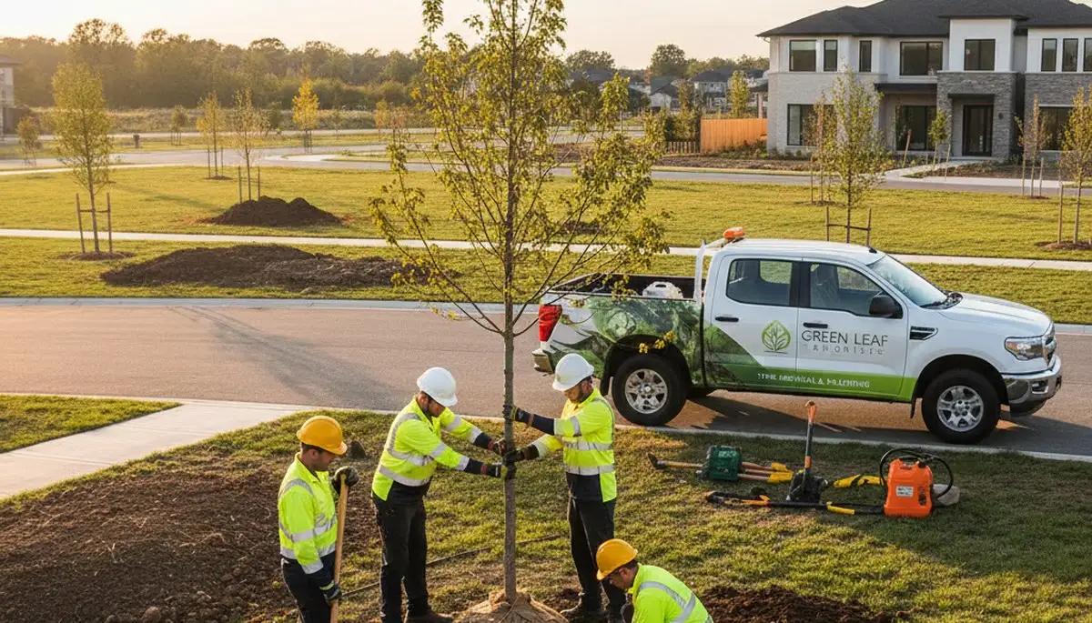 Arborist planting new tree in Bradenton FL yard for Chop Chop Tree professional tree service