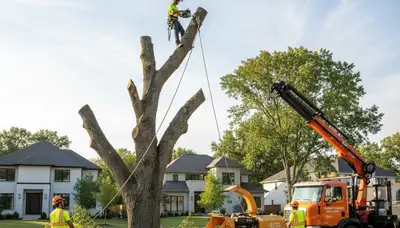 Arborists performing professional tree removal service in Bradenton, FL